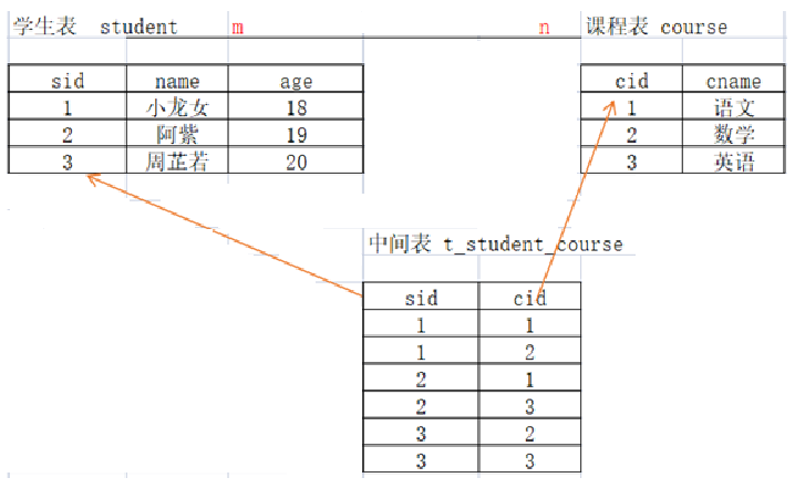 多对多关系